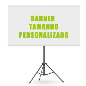 Banner lona - Formato personalizado Lona  4x0  Barbante para fixação e bastão nas extremidades 