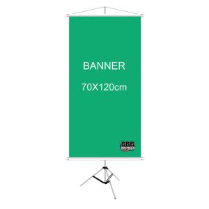 Banner lona 70x120 280g ou 440g 70x120cm 4x0  Bastão nas extremidades e cordinha para pendurar. 