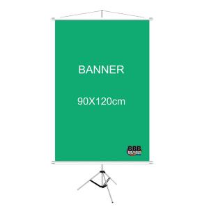 Banner lona 90x120 280g ou 440g 90x120cm 4x0  Bastão nas extremidades e cordinha para pendurar. 