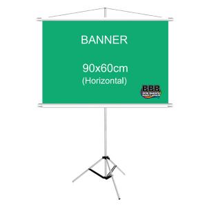 Banner lona 90x60 280g ou 440g 90x60cm 4x0  Bastão nas extremidades e cordinha para pendurar. 